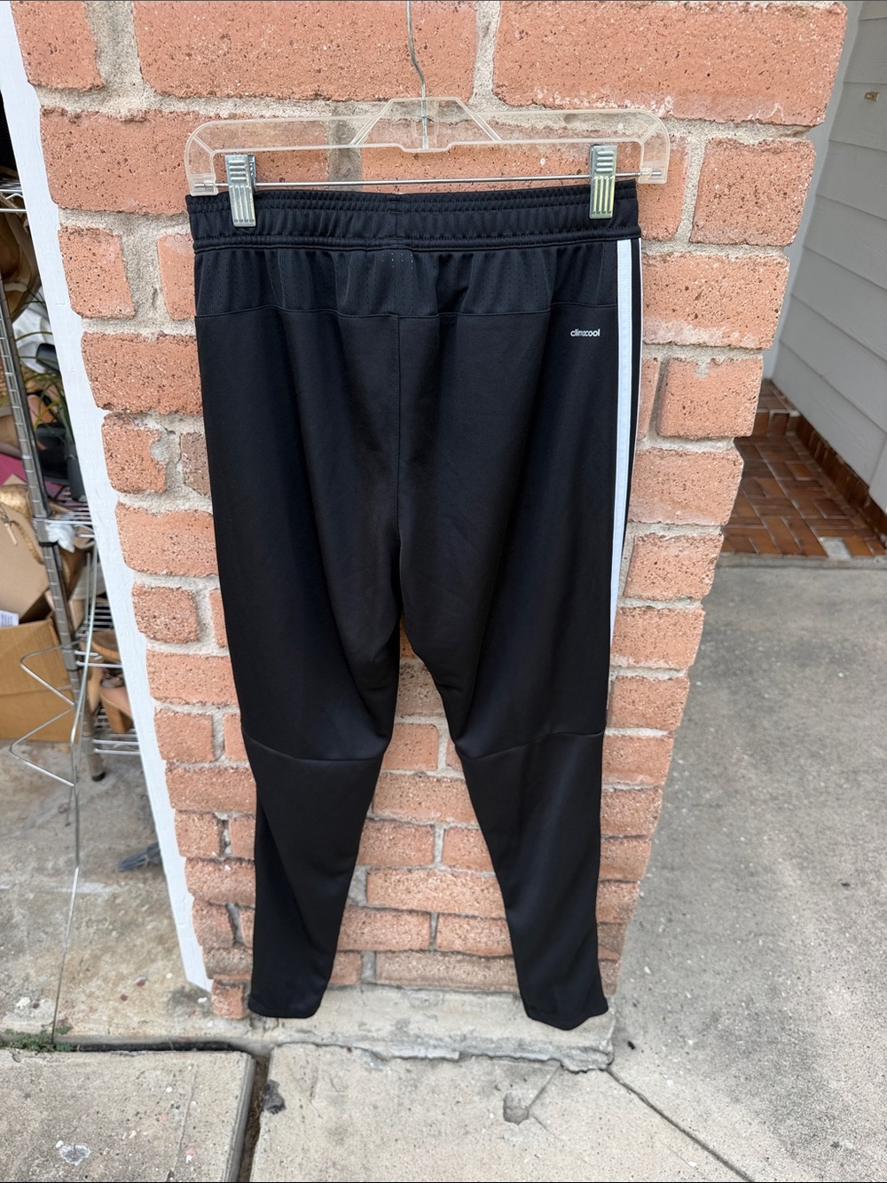 adidas Black Jogger Pants with White Three-Stripes - Picture 3 of 3